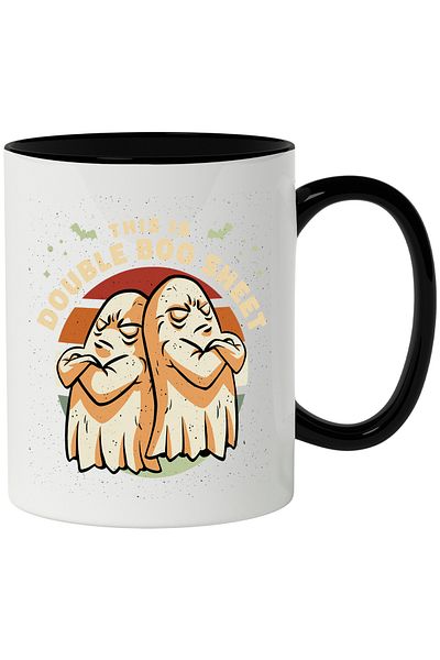 StoryGift Romania Mug With English Message This Is Double Boo Sheet, Halloween, Multicolor 330 ml,, With ,STG