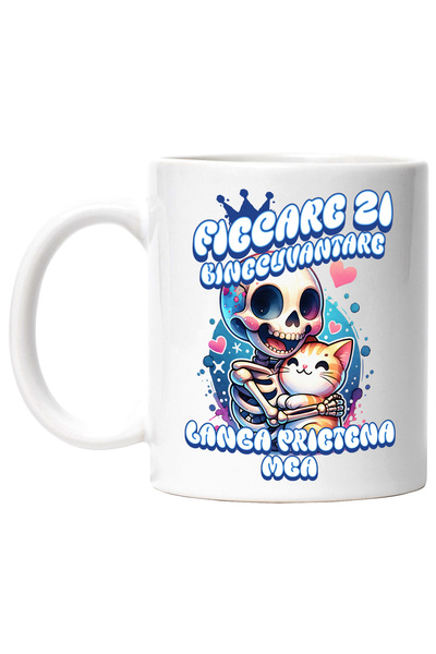 StoryGift Romania Cana Schelete si pisica fiecare zi binecuvantare BFF, 330ml...