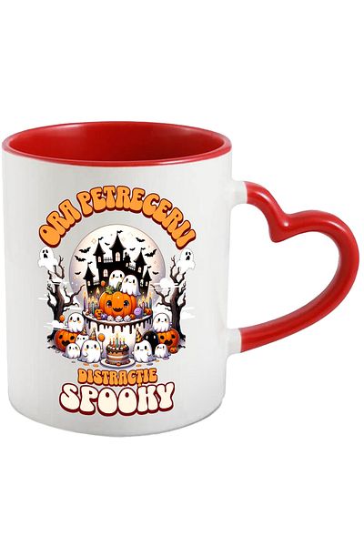 StoryGift Romania Party Time Mug, Haunted House Ghost Fun, 330ml, Ceramic with Handle, With,STG.