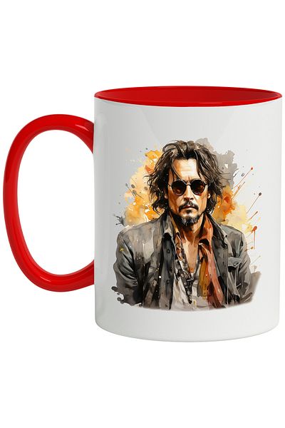 StoryGift Romania Mug With Johnny Depp, Actor, Singer, Artist, Celebrity, Multicolor 330 ml, Ce, Cu,STG