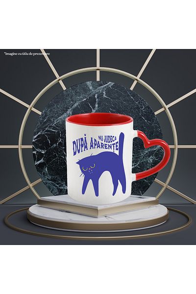 StoryGift Romania Cat Mug, text DON'T JUDGE BY APPEARANCE cat lovers, 330ml, Ceramic c, Cu, STG