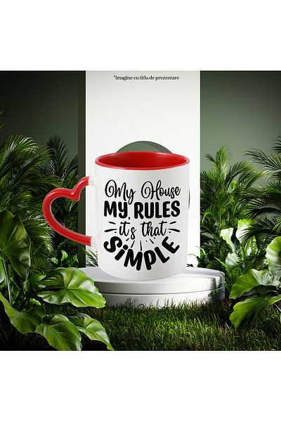 StoryGift Romania Mug with the text "My house, my rules, it's that simple" - my house, my rules, it's that simple, With ,STG.