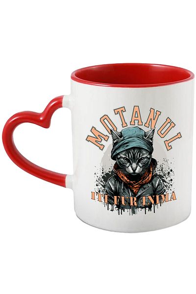 StoryGift Romania Mug the cat steals your heart, cat, Valentine's Day, 330ml, Ceramic with Handle I, With, STG