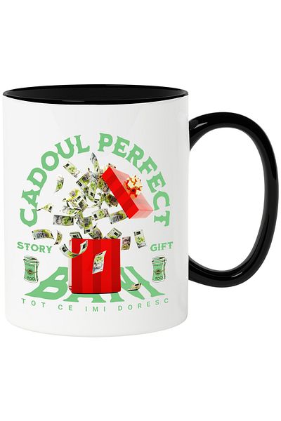 StoryGift Romania Mug The Perfect Gift For Any Event - Money, 330ml, Ceramic with Black Handle, With ,STG