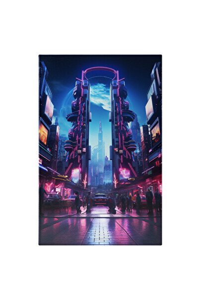 StoryGift Romania Tablou Canvas: Oraș Din Viitor- Futuristic Pictura Digitala
