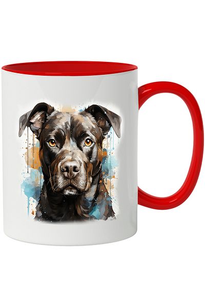 StoryGift Romania Puppy Mug, Dog Lovers, Watercolor, Ears, Multicolor 330 ml, Ceramic, With ,STG