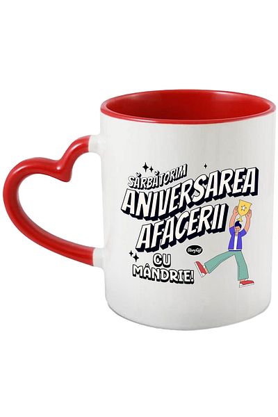StoryGift Romania Mug Celebrating the anniversary of the business with pride, trophy, entrepreneur, 330ml, Sky, With, STG