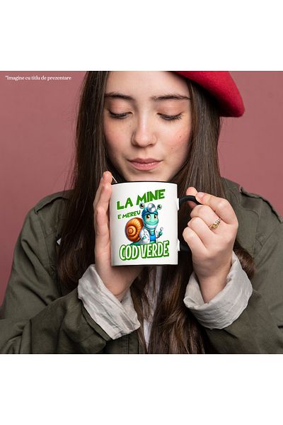 StoryGift Romania Mug Snail Clothing Doctor Vesel Text La mine E Mereu Cod Verde Kids, 330ml, Cu,STG