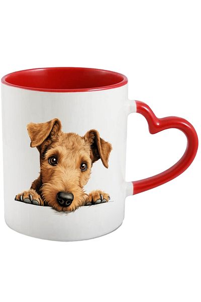 StoryGift Romania Mug with a surprised dog | illustration | light brown | for dog lovers, With ,STG.