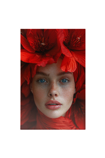 StoryGift Romania Tablou Canvas: Flori De Mac Pe Turbanul Tinerei Portretizat...