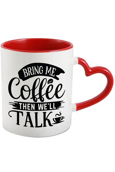 StoryGift Romania Cana Pentru Cei Care Nu Discuta Pana Cand Nu Le Aduci Cafea Cu Maner Inima Rosie, Cu ,stg