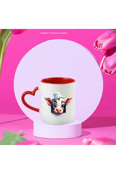 StoryGift Romania Cana Cu Un Iedut Care Scoate Capul Printr-un Patratel | Ilustratie | Curios | Pe, Cu ,stg