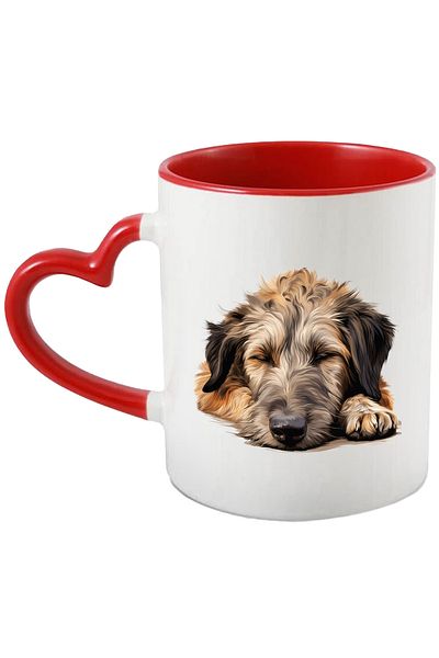 StoryGift Romania Mug with a furry dog ​​that has dozed off | illustration | sleep | bedtime | obo, Cu,STG