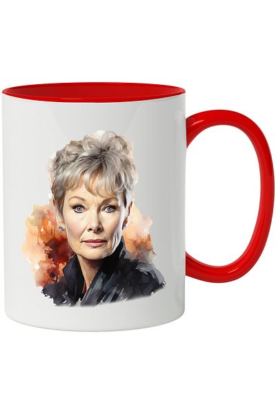 StoryGift Romania Judi Dench Mug, Actress, Film Lovers, British, Multicolor 330 ml, Sky, With,STG