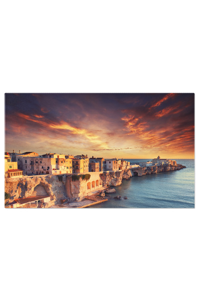 StoryGift Romania Tablou Canvas Vedere La Vieste, Frumos Oras De Coasta Pe St...