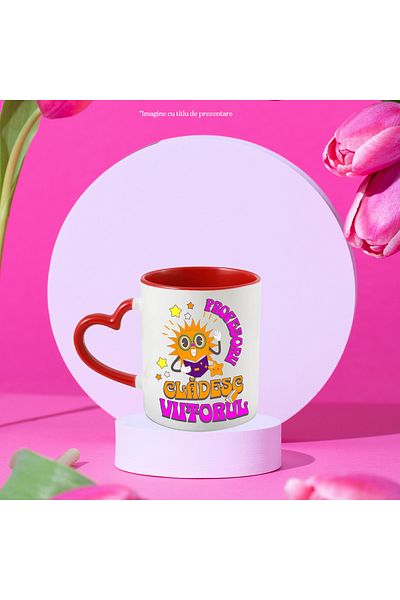 StoryGift Romania Mug teachers build the future education school, 330ml, Ceramic with Heart Handle, With,STG.