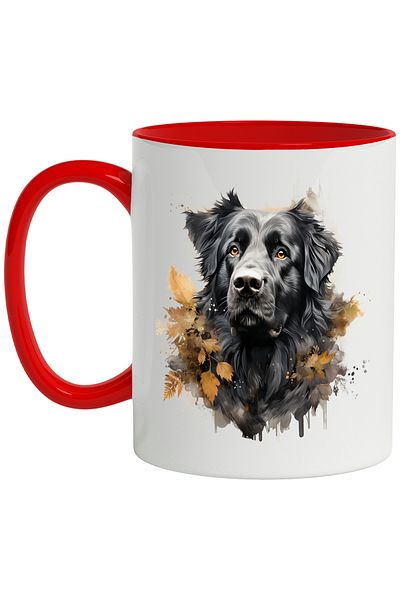 StoryGift Romania Puppy Mug, Leaves, Autumn, Dog Lovers, Animal, Multicolor 330 ml, Sky, With ,STG
