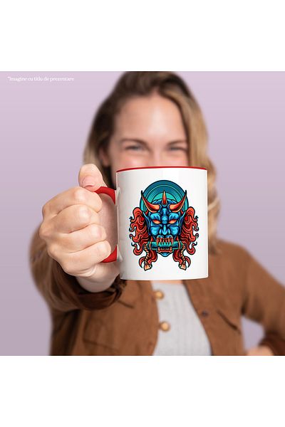 StoryGift Romania Mug With Demon, Devil, Parchment, Fangs, Horns, Multicolor 330 ml, Ceramic with , With ,STG