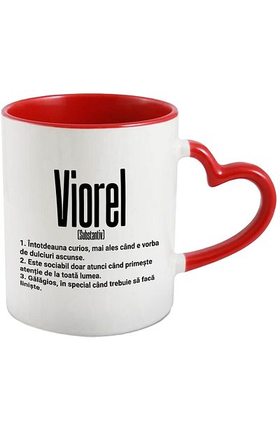 StoryGift Romania Mug With The Name Viorel, With Funny Message, Curious, Sociable, Noisy, 330ml, Wax, With ,STG