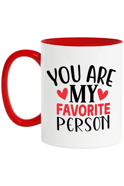 StoryGift Romania Mug for lovers with the message in English "You are my favorite person" - in, Cu,STG