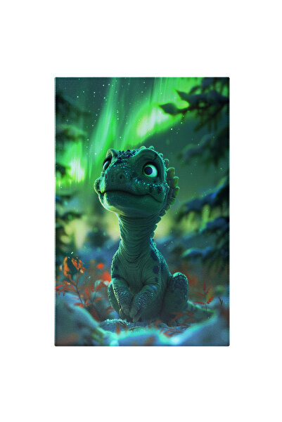 StoryGift Romania Tablou Canvas: Aurora Boreală Și Pui De Reptilă- Personaj A...