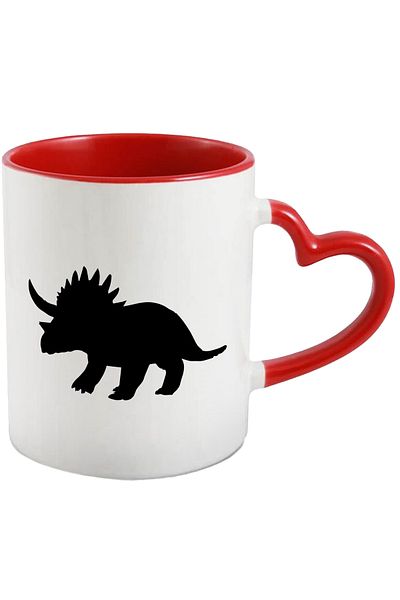 StoryGift Romania Dinosaur Mug for Kids with Red Heart Handle, With Red Heart Handle STG ,STG ,STG