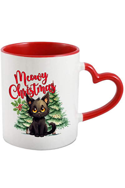 StoryGift Romania Cana cu pisoi negru cu mesajul "Meowy Christmas", Craciun f...