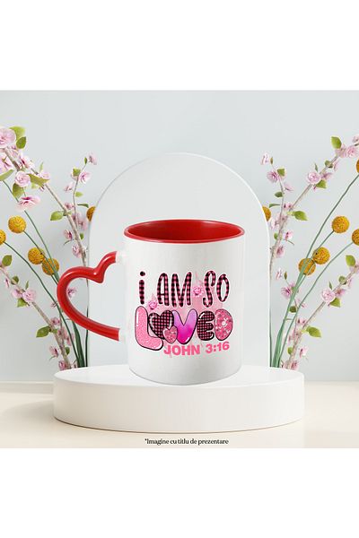 StoryGift Romania Mug with the message "I am so loved - John 3:16", biblical verse, illustration, love, , With ,STG .
