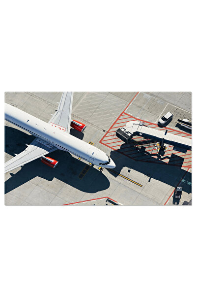 StoryGift Romania Tablou Canvas Vedere Aeriana Avion In Fata Pasarelei De Imb...