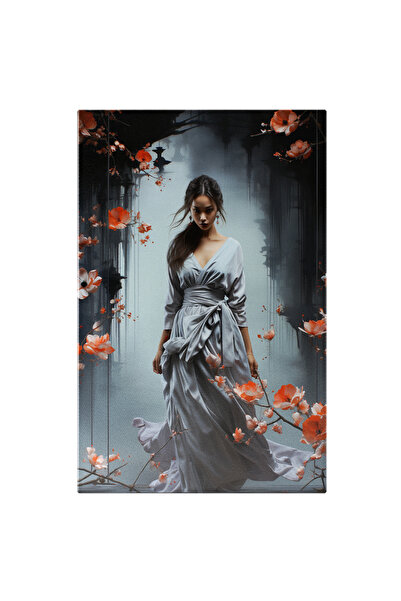 StoryGift Romania Tablou Canvas: Ilustratie Cu O Fata Asiatica Draguta Intr-o...