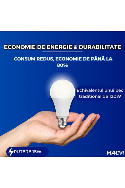MACVI Macvi® LED bulb 15W (120W equivalent), 1350 lm, high energy efficiency