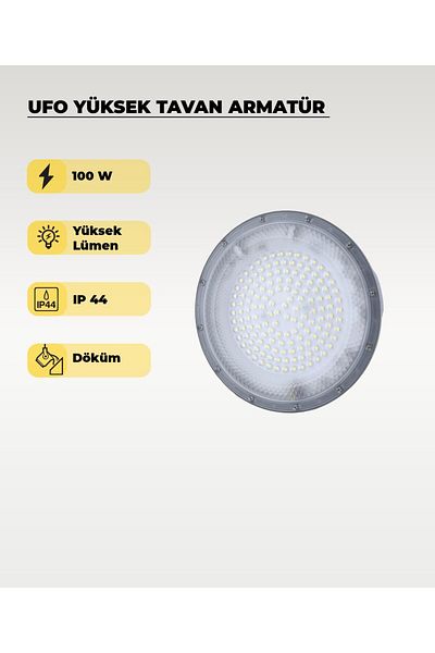 AC AYDINLATMA High Bay Ufo Luminaire 100W - 6500K White Light