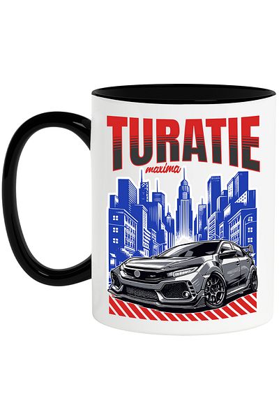 StoryGift Romania Mug maximum speed car speed adrenaline, 330ml, Ceramic with Black Handle, With Handle, STG.