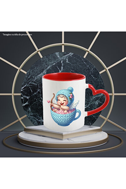 StoryGift Romania Cana cu un bebelus Cupidon care sta intr-o ceasca din lana,...