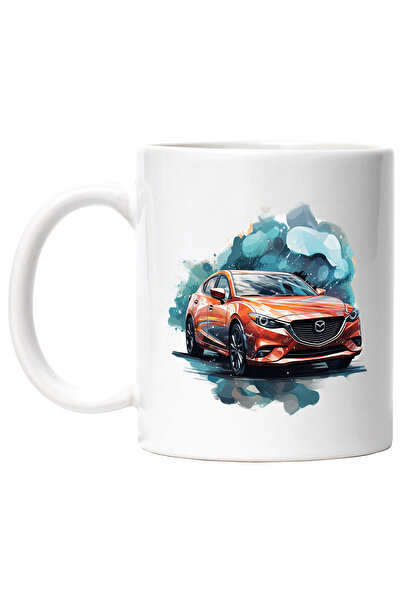 StoryGift Romania Cana Cu Masina, Mazda, Vechiul,, Car, Viteza, Apa, Watercol...