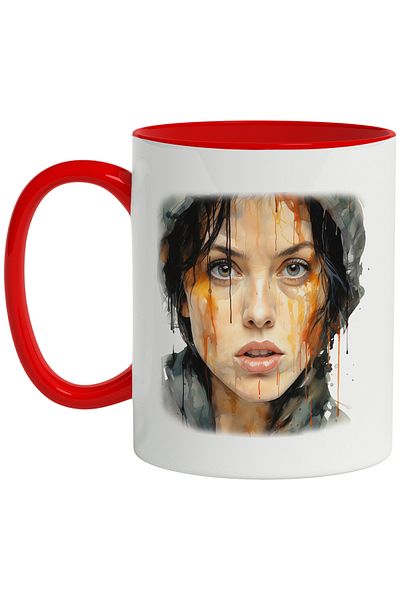 StoryGift Romania Mug With Angelina Jolie, Famous Actress, Movie Lovers, Multicolor 330 ml, Ce, Cu,STG