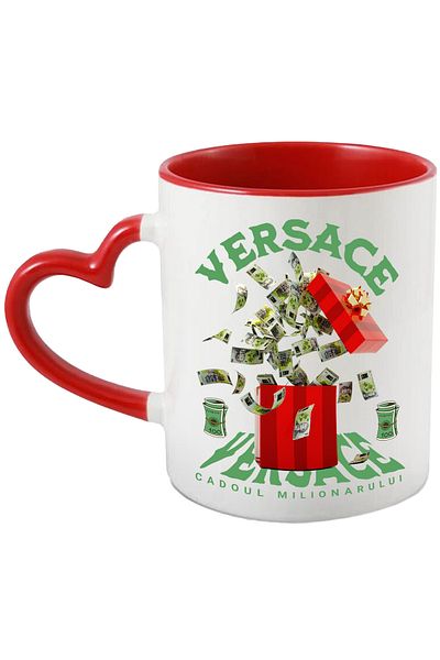 StoryGift Romania Mug __ - Millionaire's Gift, 330ml, Ceramic with Red Heart Handle, With Handle, STG.