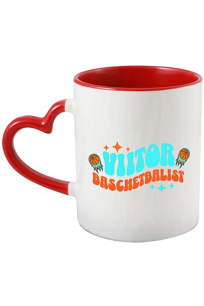 StoryGift Romania Mug Basketballs in flames, text FUTURE BASKETBALLIST, 330ml, Ceramic with , With ,STG