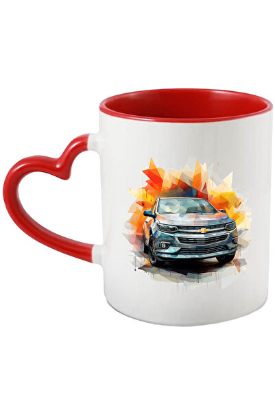 StoryGift Romania Cana Cu Masina Chevrolet Orlando, Mosaic, Geometric, Multicolor 330 ml, Ceramica, Cu ,STG