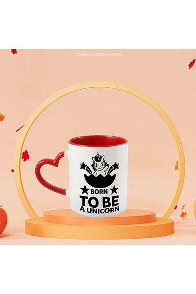 StoryGift Romania Mug with a unicorn figure and the text "Born to be an unicorn" - born to be, With,STG.