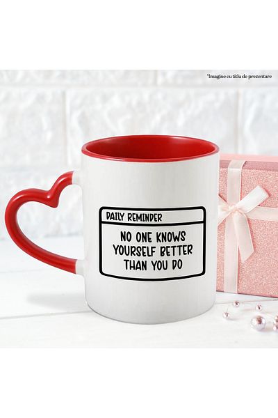 StoryGift Romania Cana cu text in engleza "No one knows yourself better than you do" - nimeni nu t, Cu ,STG