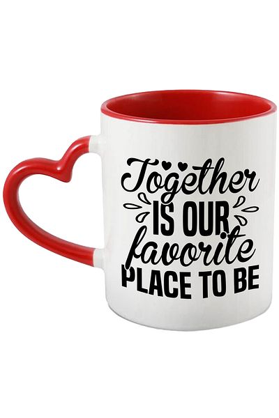 StoryGift Romania Heart mug with the message "Together is our favorite place to be, With ,STG