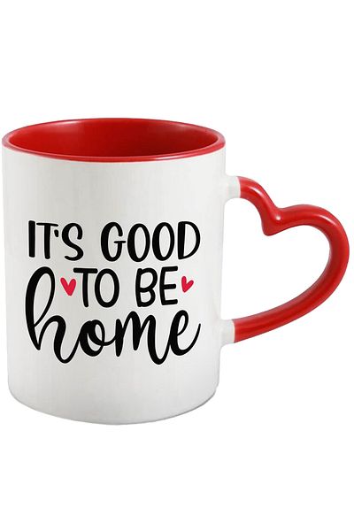 StoryGift Romania Heart mug for those who feel good about arriving home with Heart Handle, With, STG