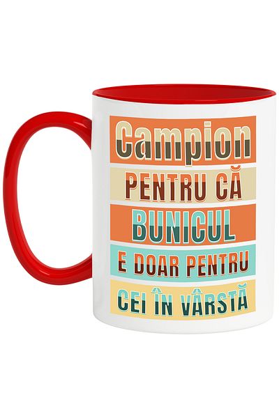 StoryGift Romania Grandpa Champion Mug, grandparents, family, grandchildren, love, 330ml, Ceramic with R Handle, With, STG