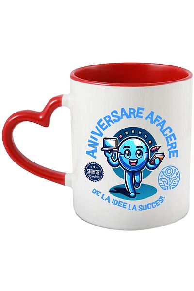 StoryGift Romania Business Anniversary Mug From idea to success, Entrepreneur, 330ml, Ceramic with Ma, With, STG