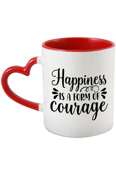 StoryGift Romania Mug with motivational message in English "Happiness is a form of courage" - fericir, Cu,STG.
