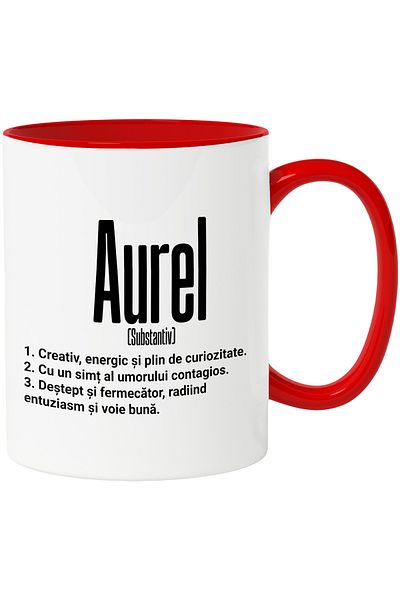 StoryGift Romania Mug With The Name Aurel, With Motivational Message, Creative, Energetic, Curious, Smart, , With ,STG