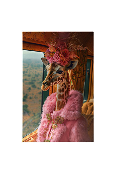 StoryGift Romania Tablou Canvas Moda Naturii O Girafă Stilată Celebrând Frumu...