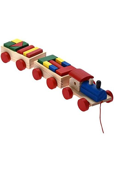 rexa Kids Baby Wooden Railway Train Stacking Sorting Educational Developmental Building Blocks Toys