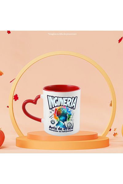 StoryGift Romania Mug Silhouette Man With Helmet Text Engineering, 330ml, Ceramic with Handle, With,STG